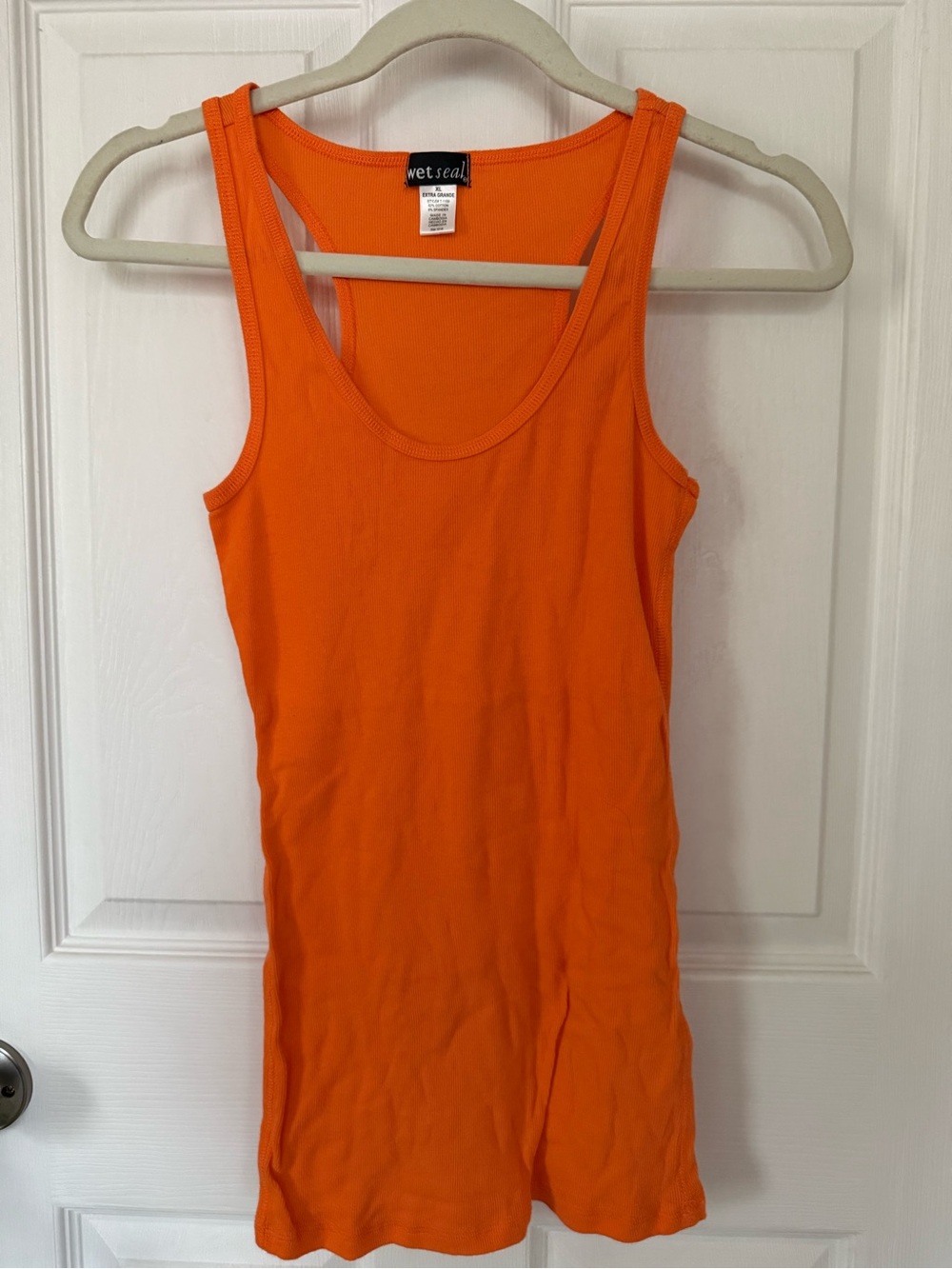 Wet Seal Bright Orange Ribbed Tank